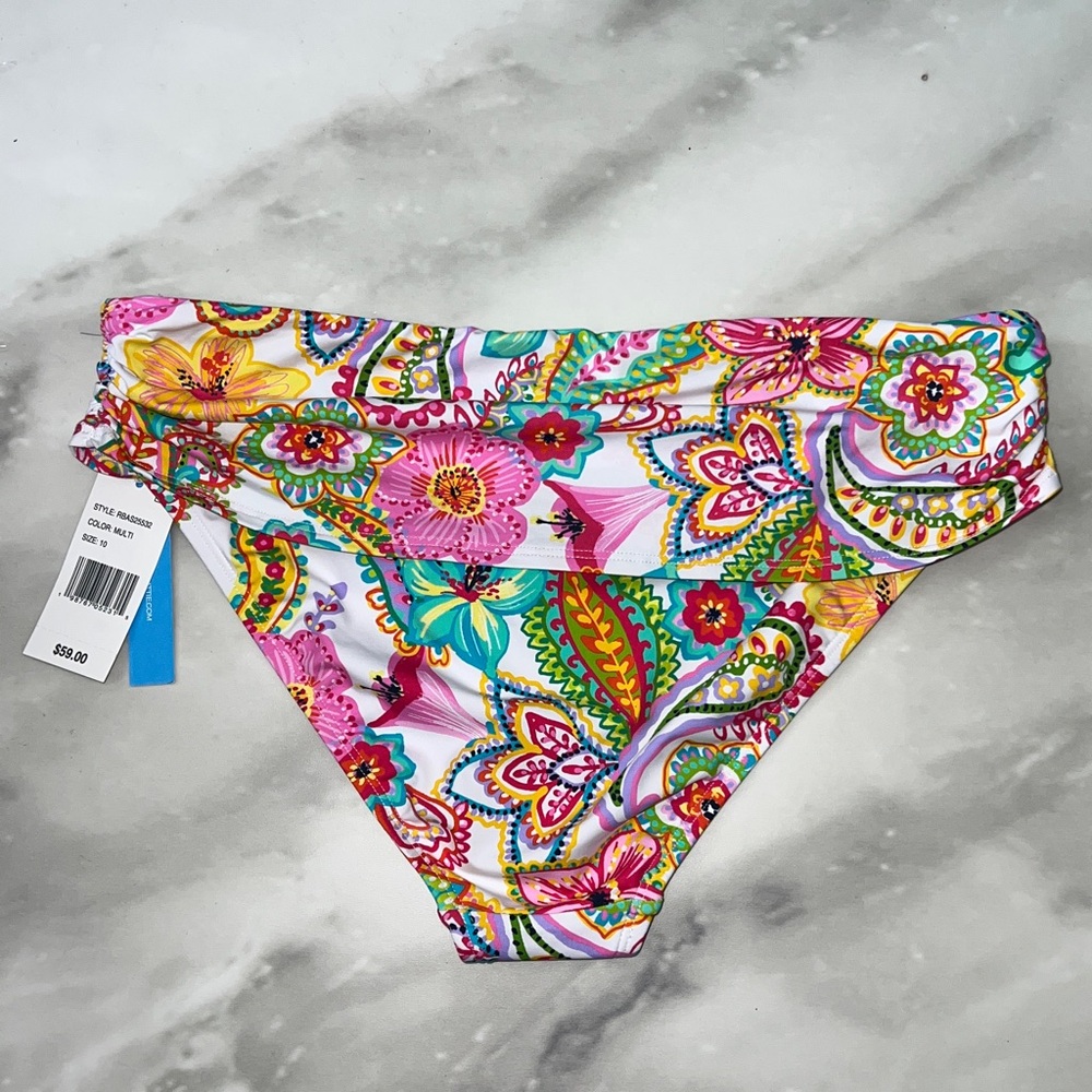 NWT Bleu Rod Beattie All Set For Summer Sarong Hipster Bikini Bottom Size 10 - Picture 5 of 6